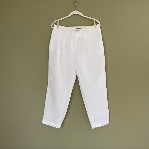 LOFT Pants - EUC Ann Taylor LOFT Marisa White 100% Linen Pants - 6